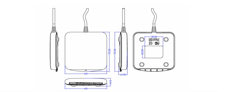 Mechanical drawing — ACR39U